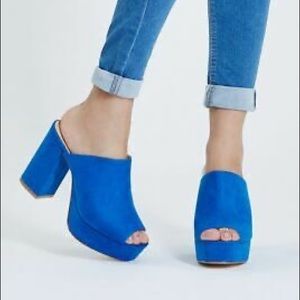 Topshop Maddox Peep Toe Mules Size 6.5
